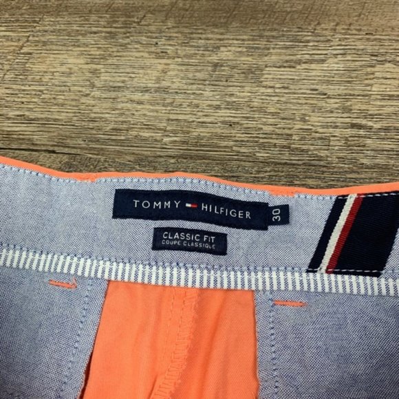 Tommy Hilfiger Mens Classic Fit Shorts 30 Orange - Picture 3 of 6